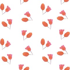 seamless pattern with red flowers