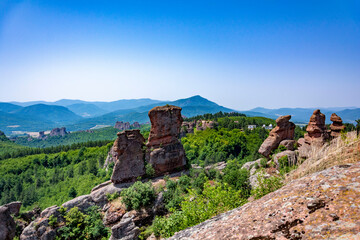 Fototapeta na wymiar Natural phenomenon and the medieval fortress in Belogradchik, Bulgaria
