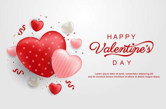 Happy Valentines Day Card With Hearts_4