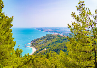 Monte Conero (Marche, Italy) - The promontory in Adriatic Sea, in the municipality of Sirolo province of Ancona, with trekking paths and the famous 'Spiagga della Due Sorelle' beach