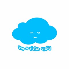 Vector illustration with a cute cloud. Cloud poster. Weather forecast. Children's logo.