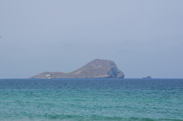View on Isla Grosa from La Manga, Murcia, Spain