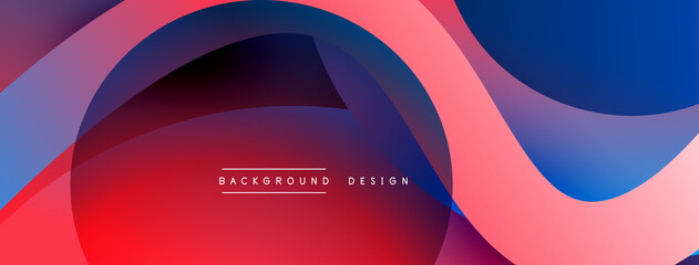 Abstract overlapping lines and circles geometric background with gradient colors