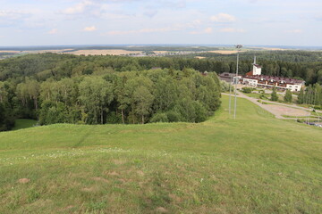 anoramic view of sanatorium forest area in Belarus