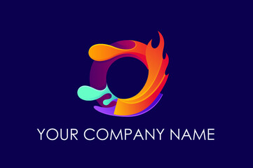 abstract colorful illustration a letter logo