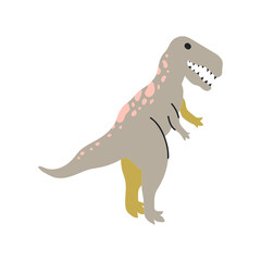 Tyrannosaurus Rex - trendy doodle illustration. Pretty childish illustration. Vector isolated on white background.