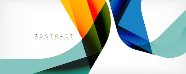 Minimal abstract background - color overlapping shapes on white with shadow lines. Vector Illustration For Wallpaper, Banner, Background, Landing Page