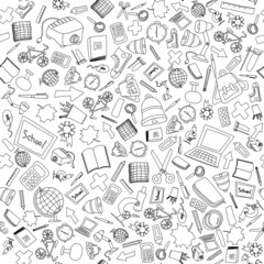 Back to school seamless pattern. Good for textile fabric design, wrapping paper and website wallpapers.