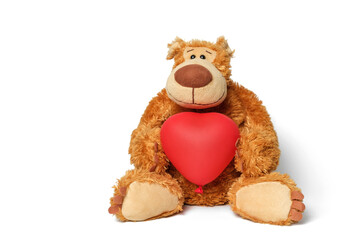 Teddy bear holding a heart, for valentine's day