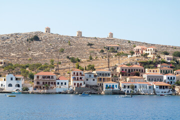 Fototapeta premium Chalki Island, one of the Dodecanese islands of Greece, close to Rhodes.