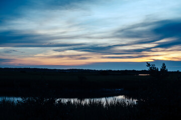Sunset at the Coastal Priarie in Florida. 