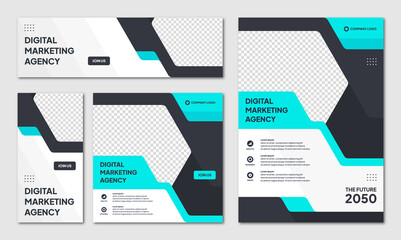 Set of Editable Instagram post template modern background. Promotional web banner for company business. professional business instagram stories. webinar banner sale ads and discount promo