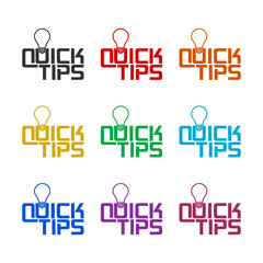 Quick tips color icon set