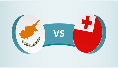 Cyprus versus Tonga, team sports competition concept.