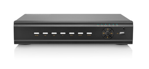 Front view of DVR for security systems isolated