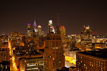 Fototapeta na wymiar Philadelphia city at night
