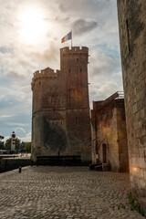 The Chain Tower of La Rochelle in the medieval Port Fort. Coastal town in southwestern France