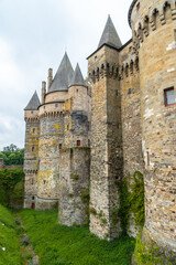 Fototapeta na wymiar Walls of the medieval castle of Vitre. Ille-et-Vilaine department, Brittany region, France