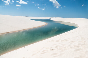 Sand Dunes and Lagoons in Lencois Maranhenses National Park, Brazil