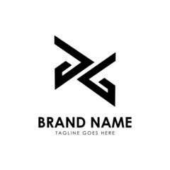 Initial letter mark dg logo template design isolated on white background