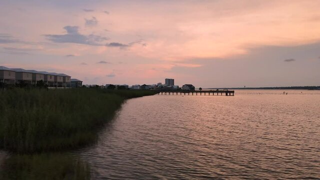 Sunset over Gulf Shores Alabama USA