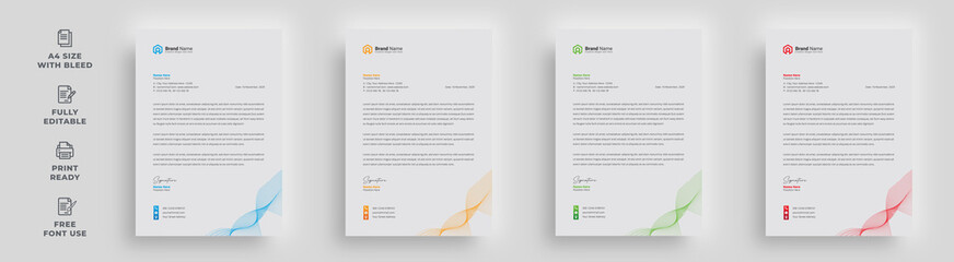 letterhead corporate flyer creative company official unique shape layout advertising promotional minimal a4 size poster magazine brochure template design with a logo