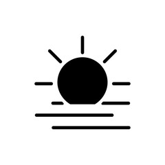 Summer sun heat vector glyph icon. Weather sign
