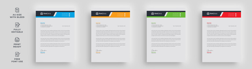 letterhead flyer corporate creative unique official abstract minimal layout a4 size advertising promotional brochure magazine template design with a logo