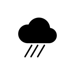 Raincloud vector flat glyph icon. Weather sign