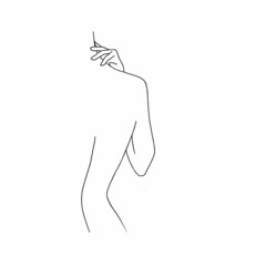 illustration of a minimalistic girl's back