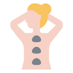 hot stone flat icon