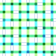 Vector seamless pattern. Blue, green,  aquatic theme, for swimming pools, beach, swimwear, bikini print, summer time. White background. Repeatable shapes, surface design. Geometric backdrop