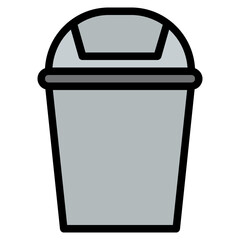 rubbish bin Color line icon