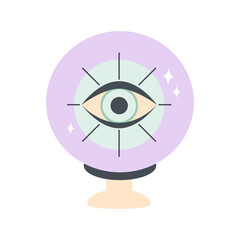 magic crystal ball isolated on white, flat design