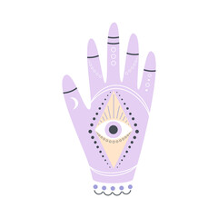 magic occult hand isolated on white background