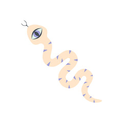 magic snake isolated on white, vector illustration