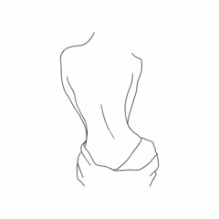 minimalistic girl back illustration