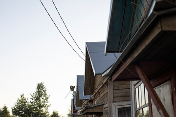 Building in the city. Simple structure.