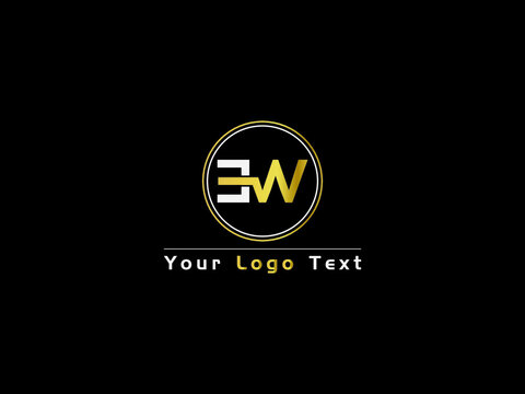 Letter EW E W Logo, Golden ew w&e Logo Icon Vector Stock For Business