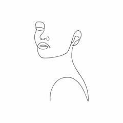 portrait of a girl in lines on a white background