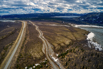 Aerial View of the Major Pipeline in Alaska