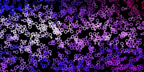 Dark Purple vector backdrop with mystery symbols.