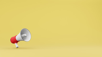 Megaphone speaker or megaphone loudspeaker 3D Rendering
