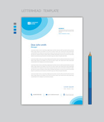 Letterhead template design minimalist Style vector, letterhead design mockup, business advertisement layout, Blue concept background creative design