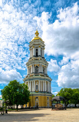 Fototapeta na wymiar High bell tower of Kiev Pechersk Lavra