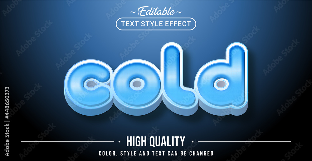 Poster Editable text style effect - Cold text style theme.