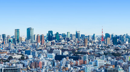 東京　青空と都市風景