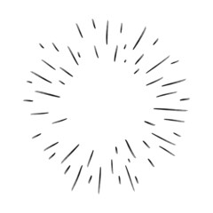 Obraz premium Sunburst doodle illustration. Star burst hand drawn linear explosion. Handmade Design elements.