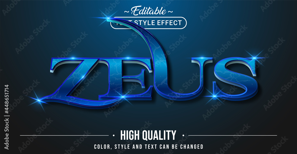 Poster Editable text style effect - Zeus text style theme.