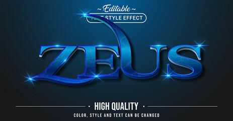 Editable text style effect - Zeus text style theme. - obrazy, fototapety, plakaty